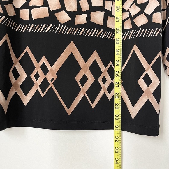 Susan Graver Liquid Knit Tunic Top Multi Print Geometric Womens Medium Office - Picture 6 of 9